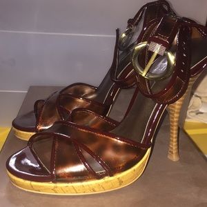 Size 4 PVC Leopard Heels Linea Paolo with box